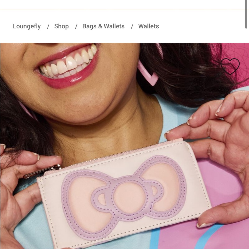 Loungefly Pink and Purple Bow Wallet